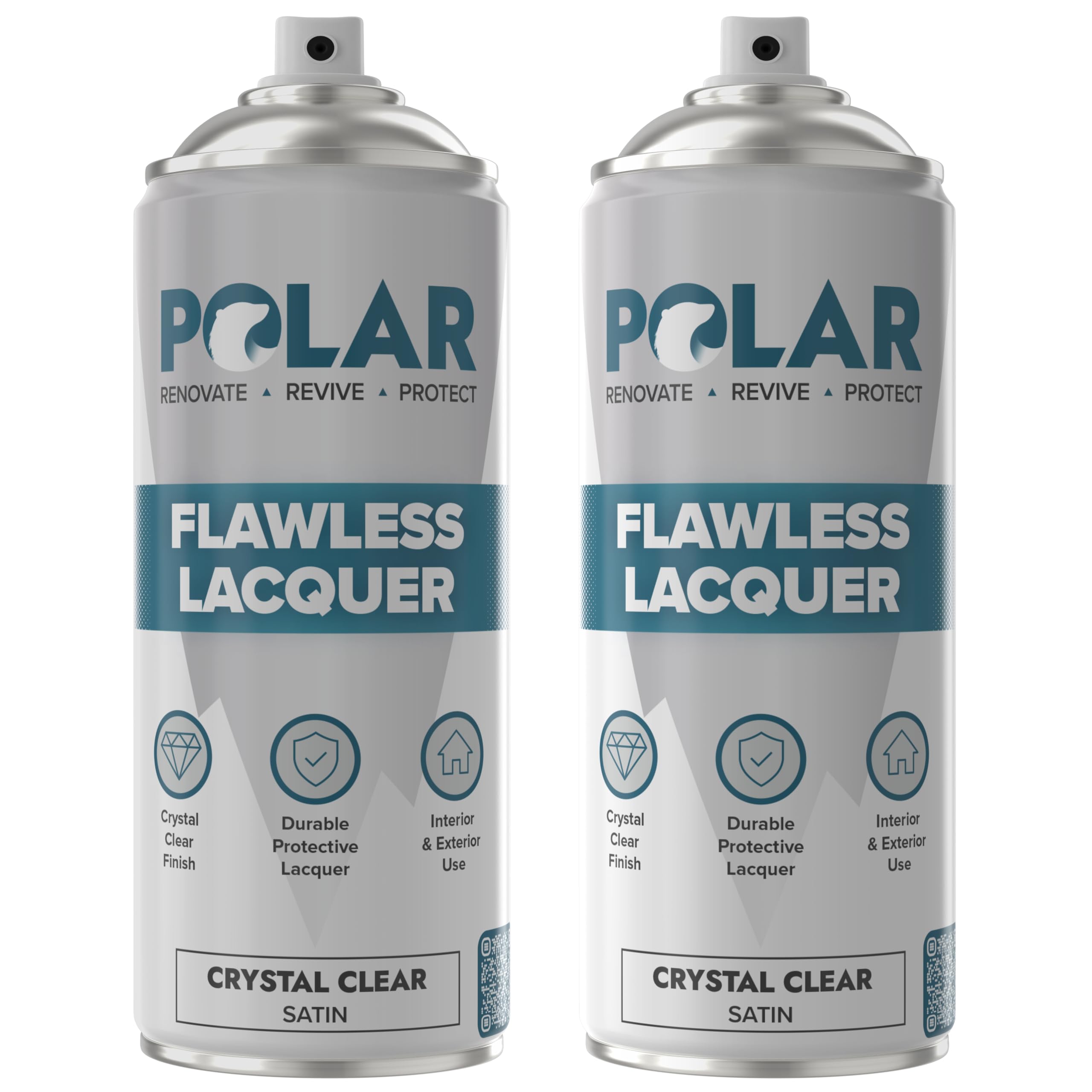 Polar Flawless Clear Lacquer Spray can applying a satin finish to wood and metal surfaces
