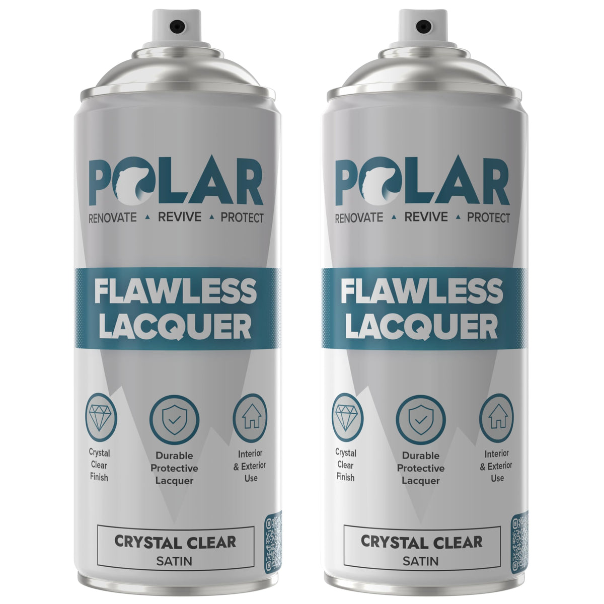 Polar Flawless Clear Lacquer Spray can applying a satin finish to wood and metal surfaces
