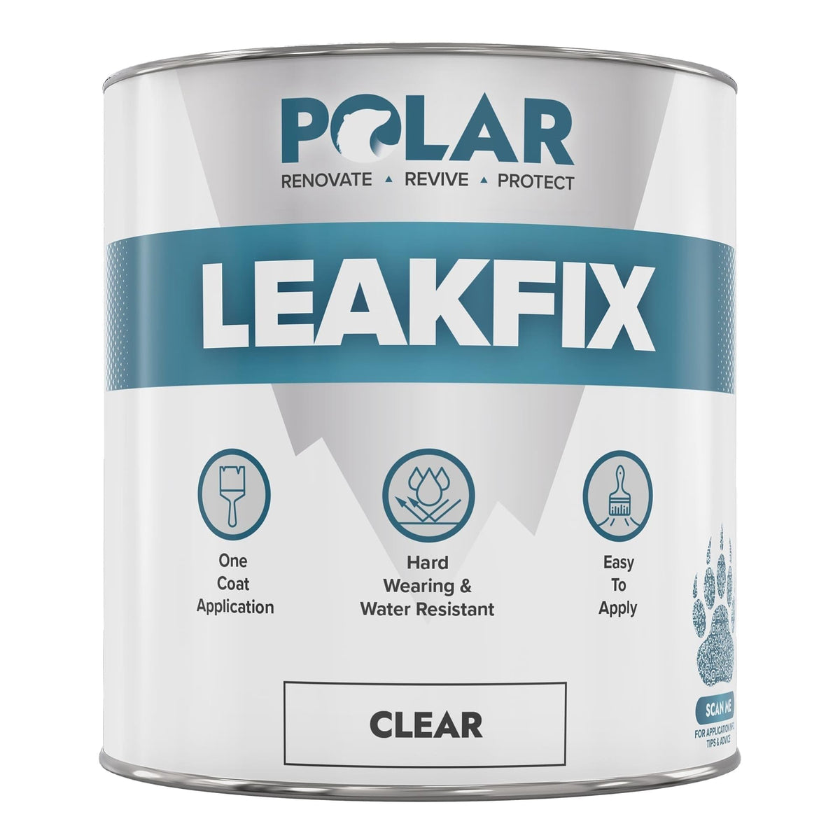 Polar Specialist Coatings LeakFix bottle front shows exterior sealant for leaks