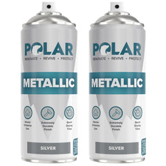 Polar Specialist Coatings Polar Metallic Silver Spray Paint bottle-application offers quick-dry, even coverage.