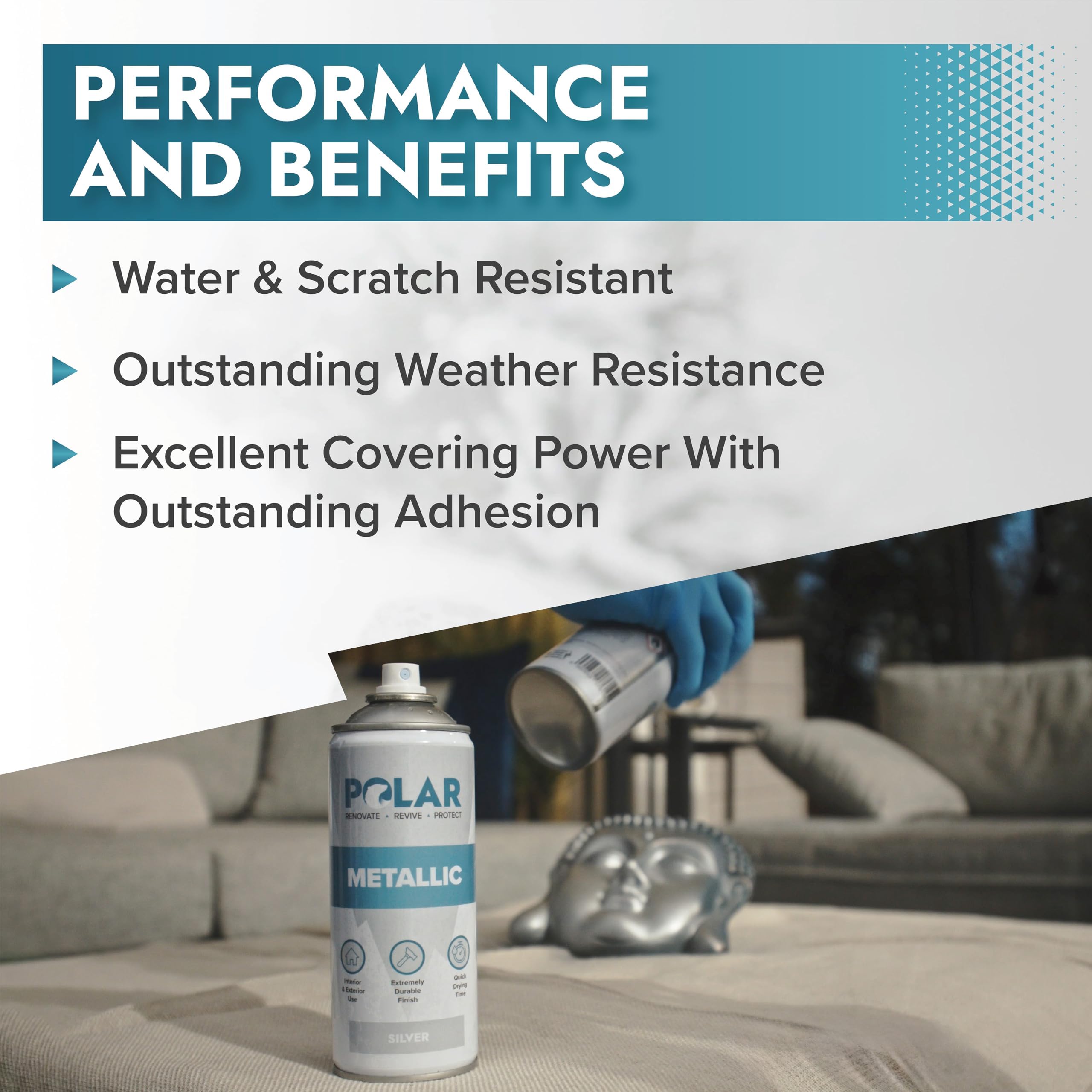 Polar Specialist Coatings Polar Metallic Silver Spray Paint on glass ornaments yields a reflective, modern look.