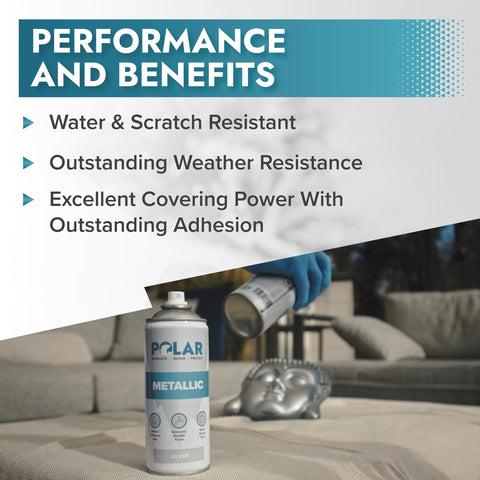 Polar Specialist Coatings Polar Metallic Silver Spray Paint on glass ornaments yields a reflective, modern look.