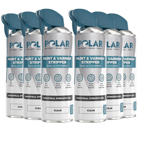 Polar Paint & Varnish Stripper gel coverage on a vertical surface for thorough removal