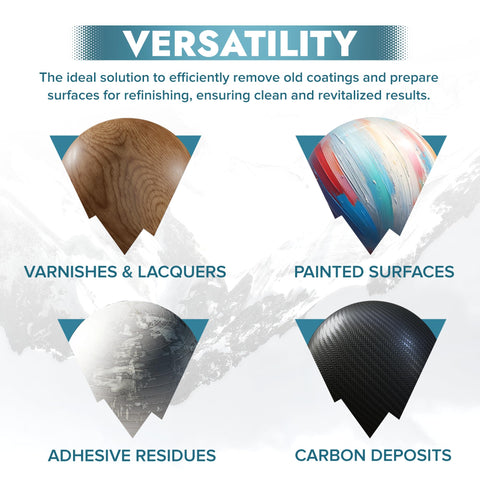 Polar Paint & Varnish Stripper removing coatings from wood, metal, concrete surfaces