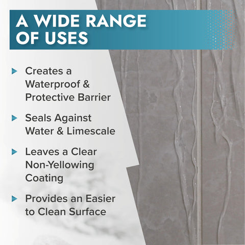 Grout lines close up show crystal clear finish after sealer application