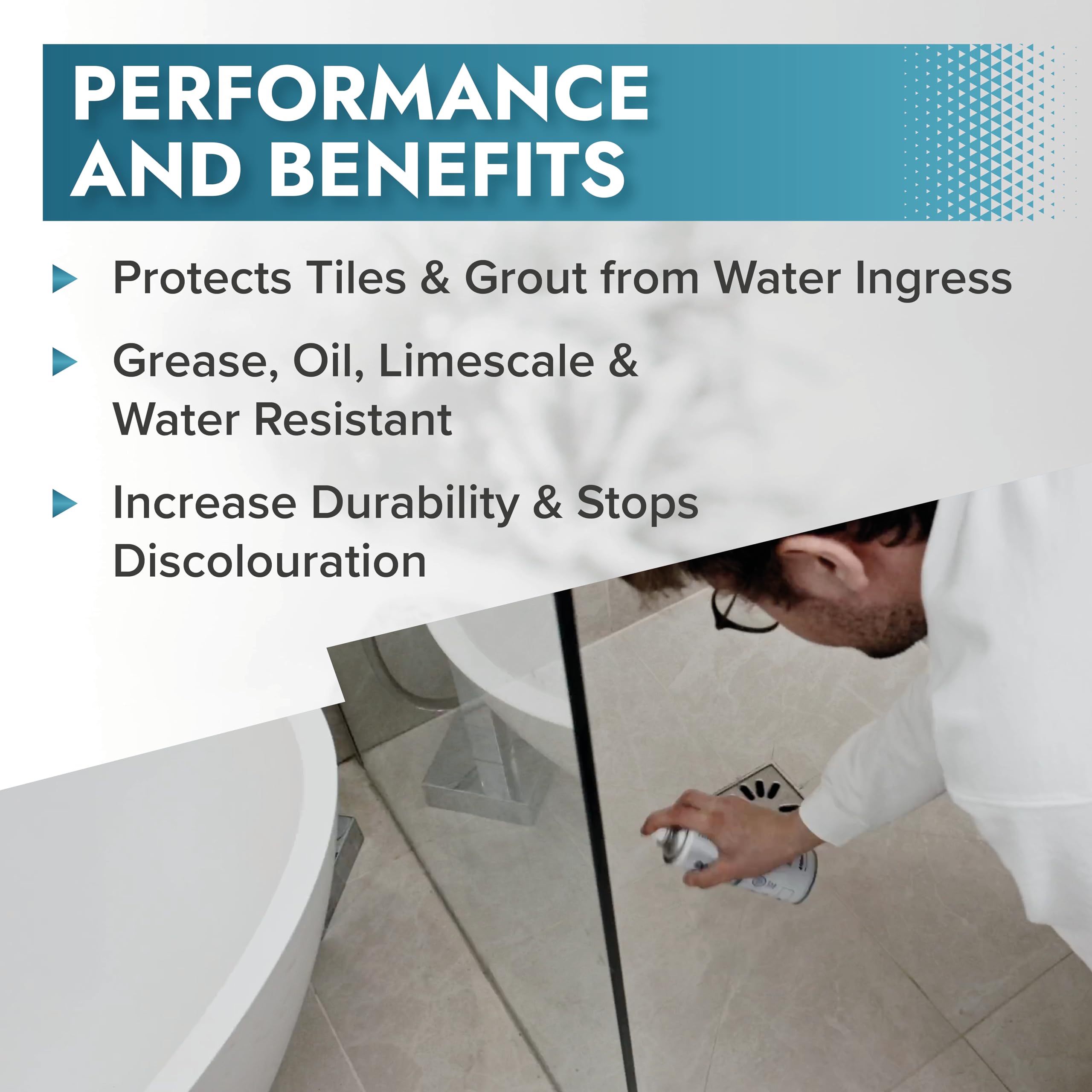 Polar Tile & Grout Sealer used on outdoor tile shields surfaces from moisture