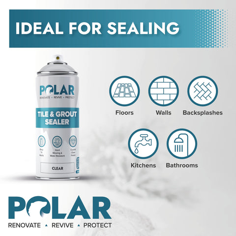 Two pack packaging highlights coverage for indoor and outdoor tile projects