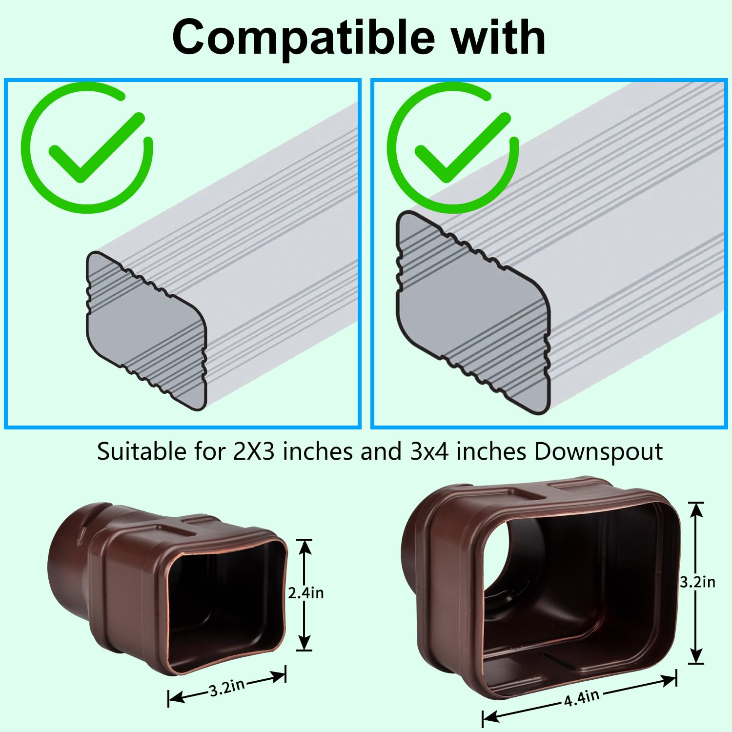 POLARDAYS 2x3-inch downspout connector; secure attachment prevents leaks.