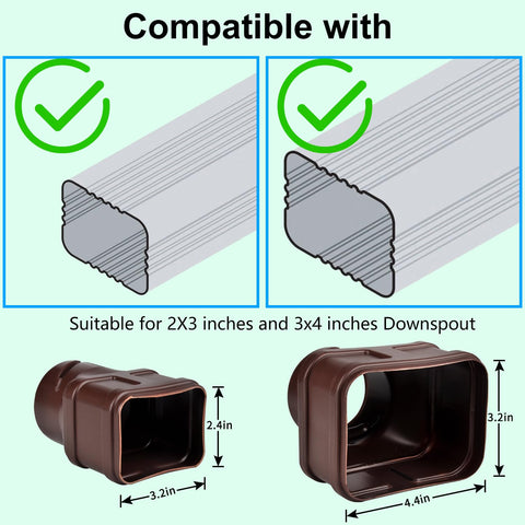 POLARDAYS 2x3-inch downspout connector; secure attachment prevents leaks.