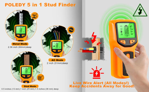 POLEDY alerts for live wires to help you drill safely.