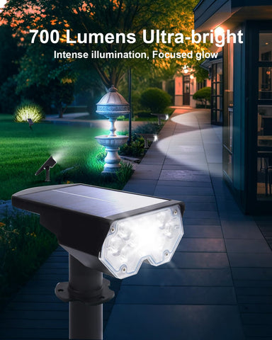 POLIGHTY 20-LED outdoor spotlight with detailed lens improves beam precision for targeted illumination.