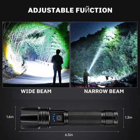 polisak flashlight 2-pack adjustable beam for wide or narrow focus.