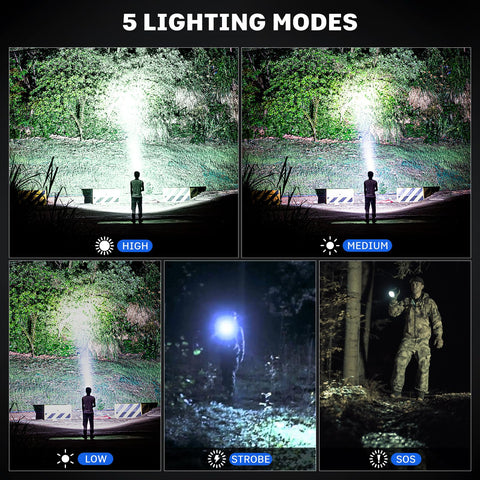 polisak rechargeable LED flashlight 2-pack charge port enables fast USB recharge.