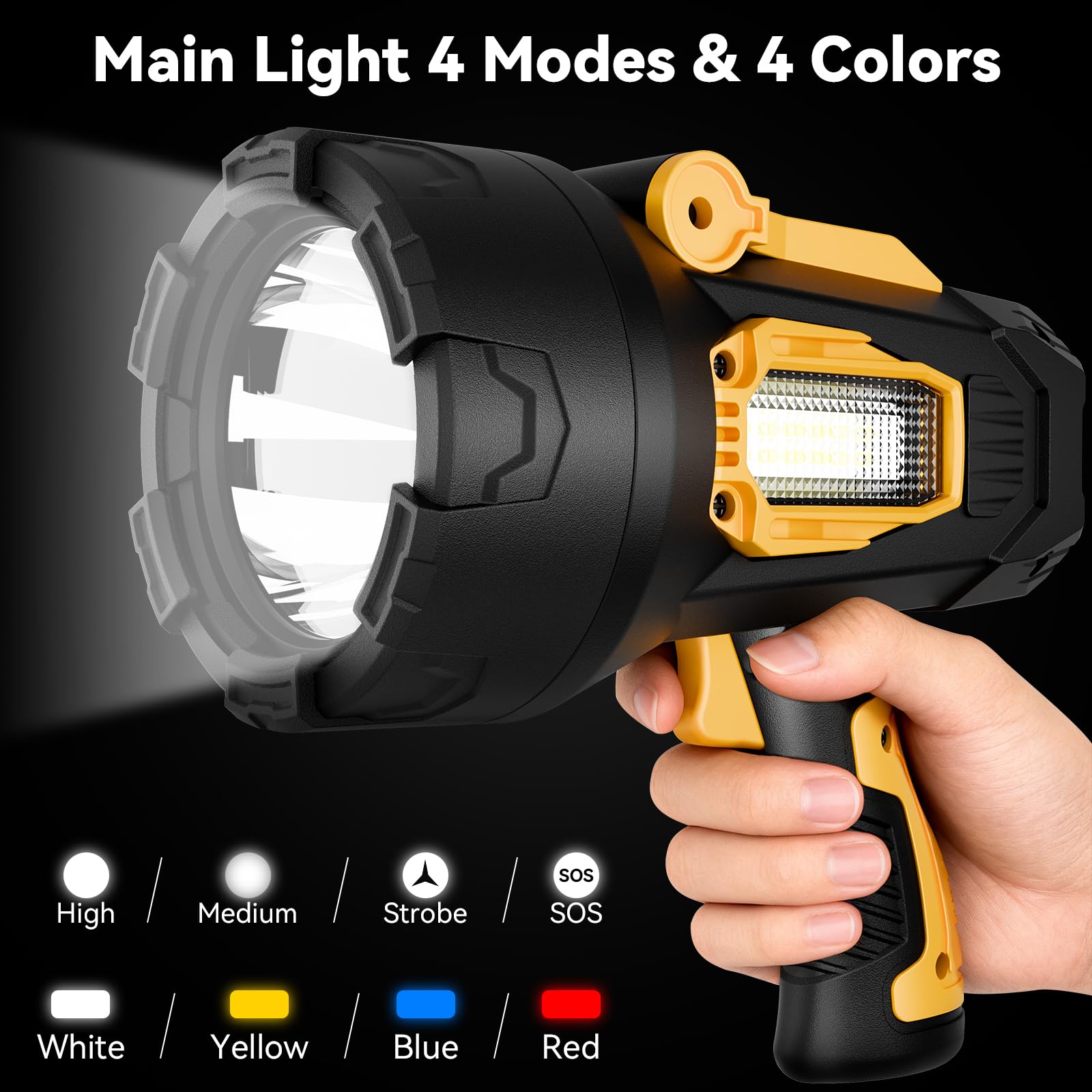 Polisak spotlight beam distance shot highlighting wide-area illumination