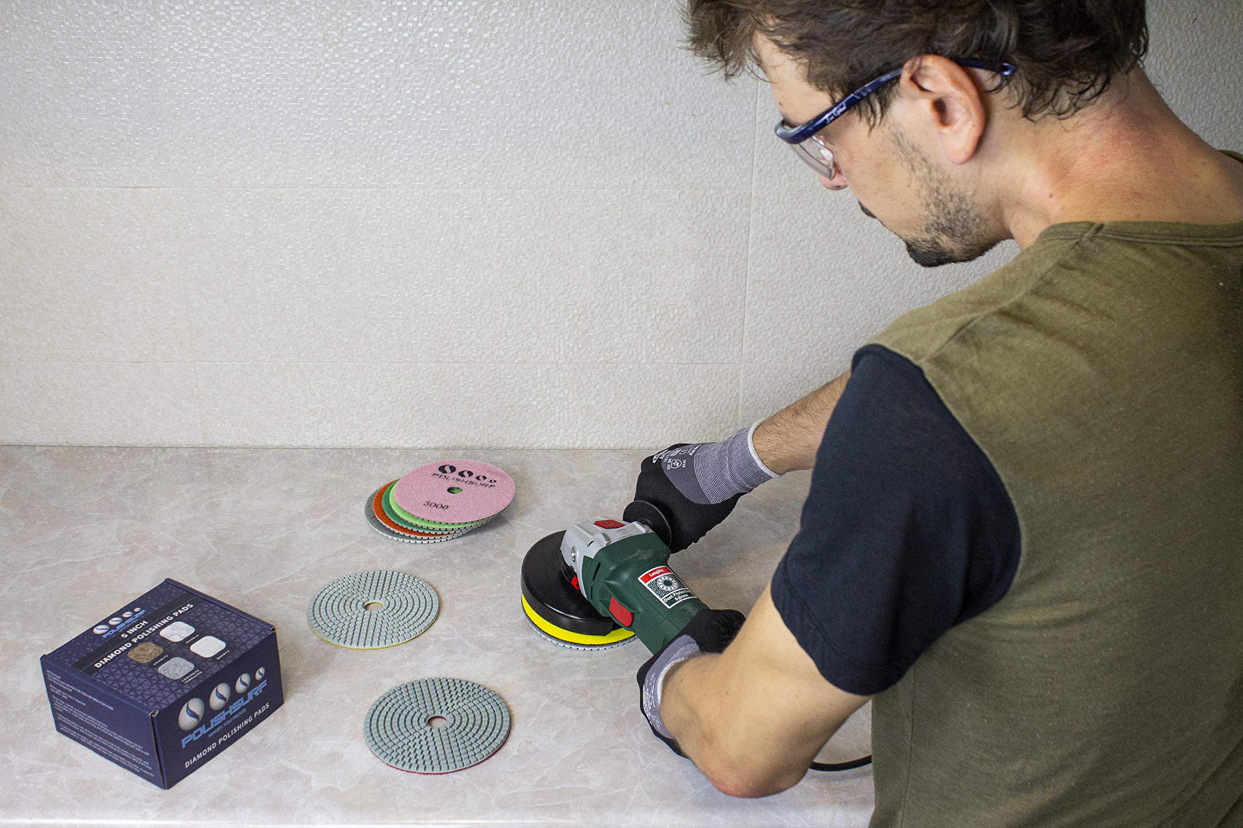 POLISHSURF 5in marble polishing pads highlight natural veining with precision