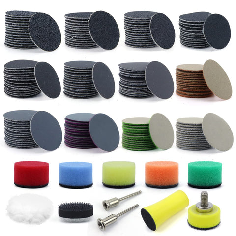 POLIWELL 191-piece sanding discs set arranged for versatile project finishing