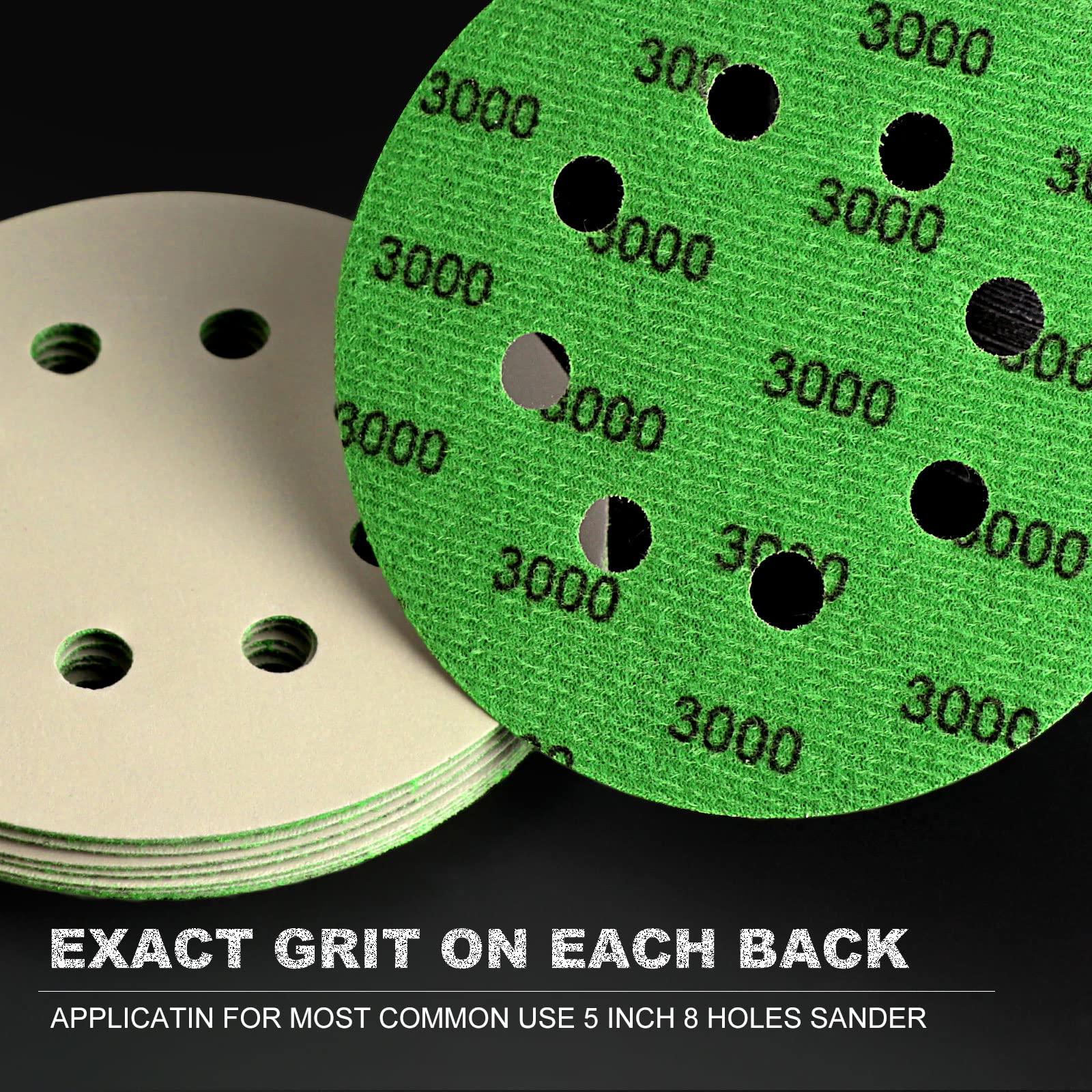 POLIWELL 3000 grit sanding disc with 8 holes for final polish readiness