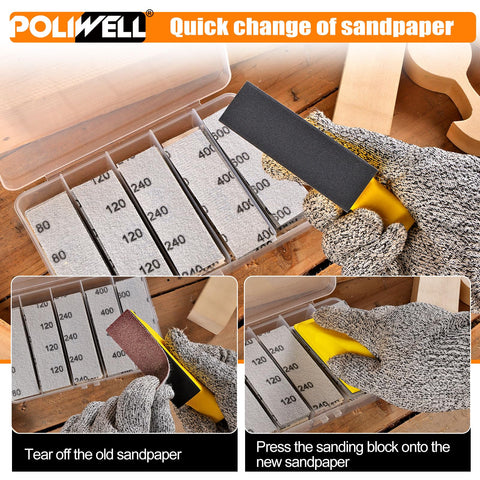 POLIWELL red aluminum oxide sandpaper for fast material removal