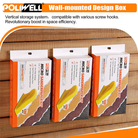 POLIWELL hand sanding block with comfortable grip for precise control