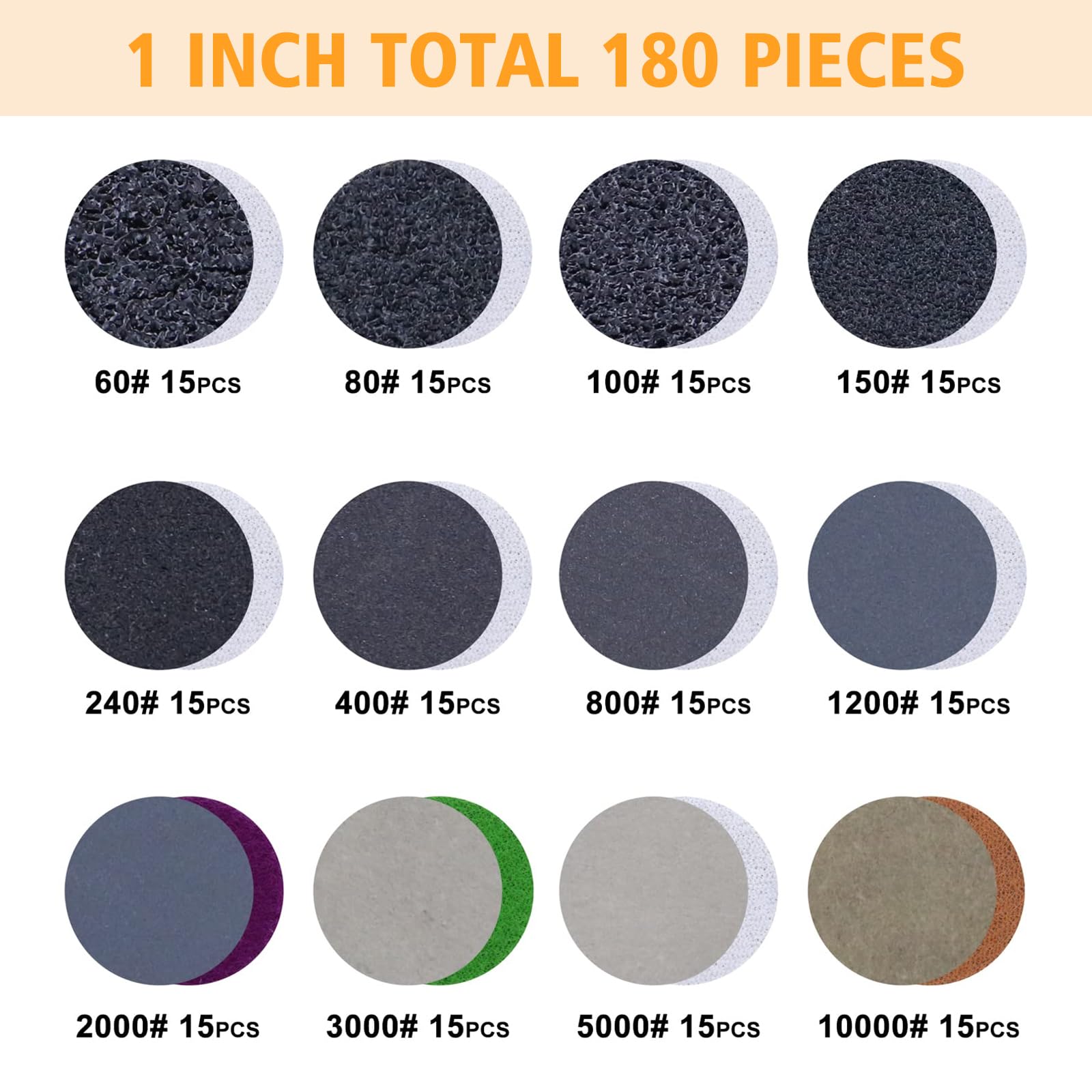 POLIWELL 60-10000 grit collection enabling progressive smoothing from rough to fine