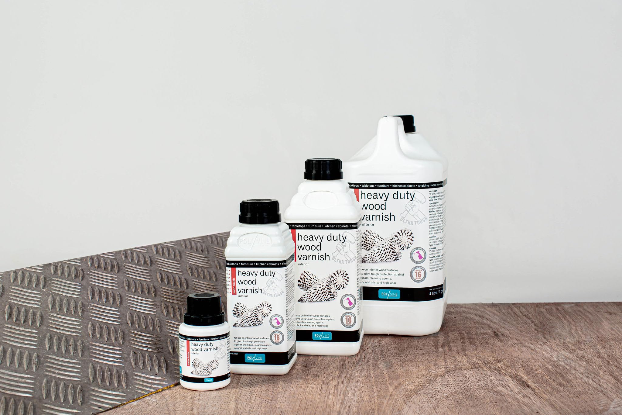 Brush-ready application with satin finish for quick, even coating on wood