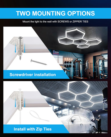 Pomelotree hexagon LED lights barber-shop-salon brightens spaces with even lighting