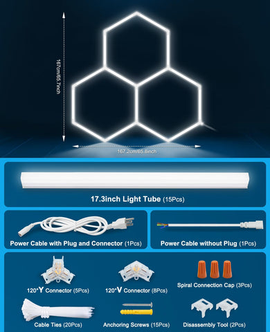 Pomelotree hexagon LED lights exhibition-gym ideal for shops and studios