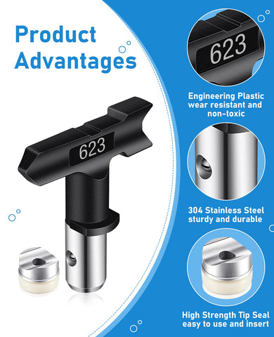 Pomelotree spray nozzle 313 delivering even coat across deck railing