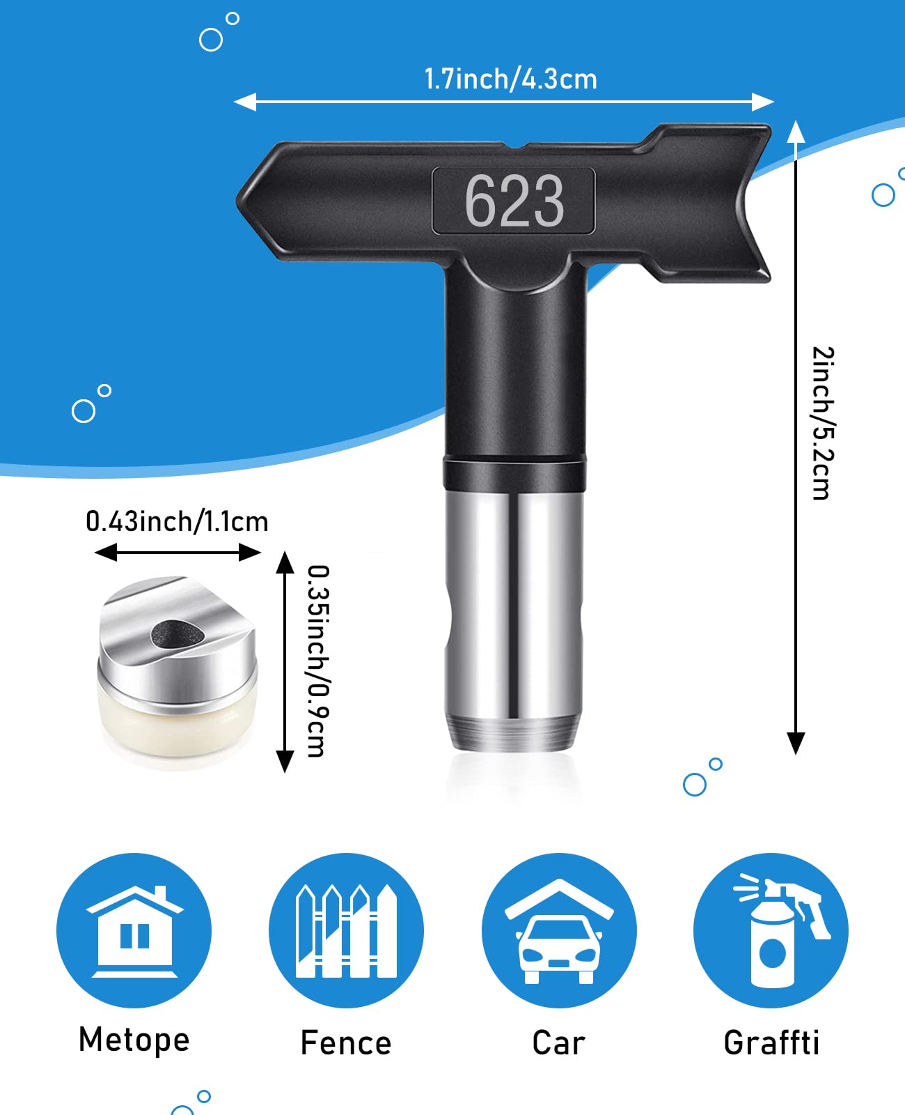 Pomelotree spray nozzle 517 designed for detailed indoor trim work