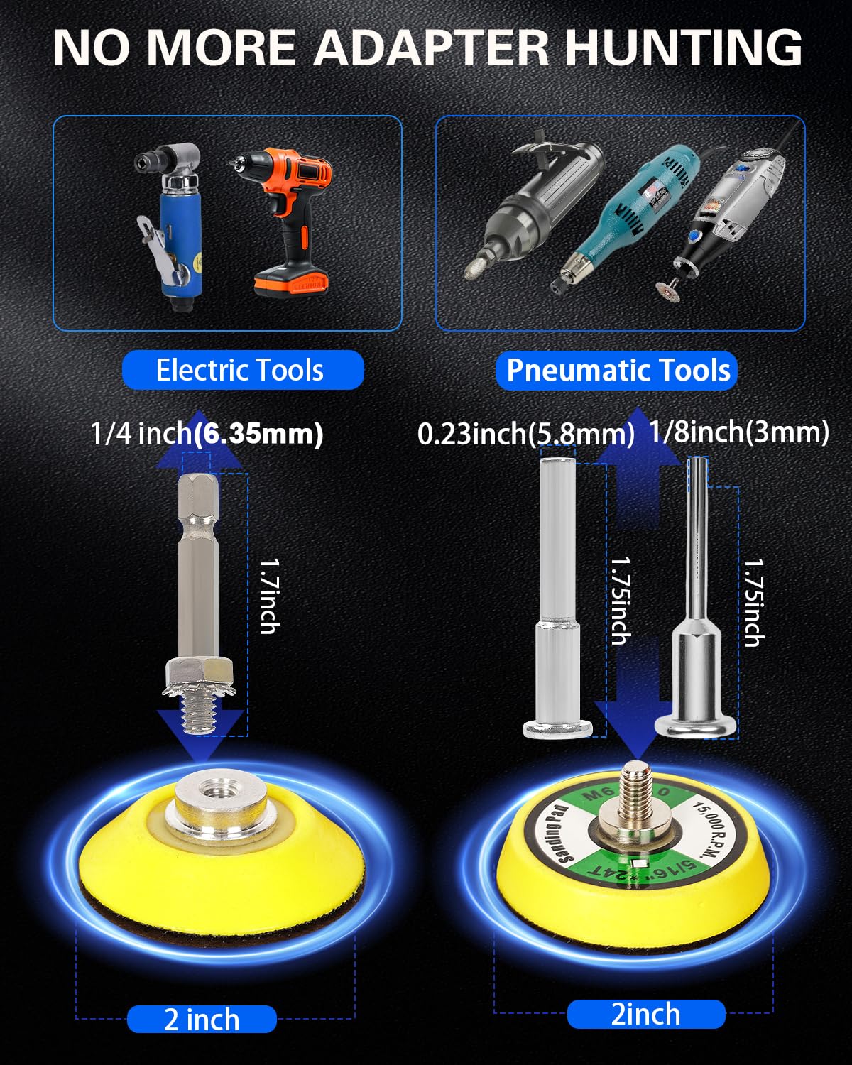 Pomsare 1/4 and 1/8 inch shank compatibility for versatile tool use