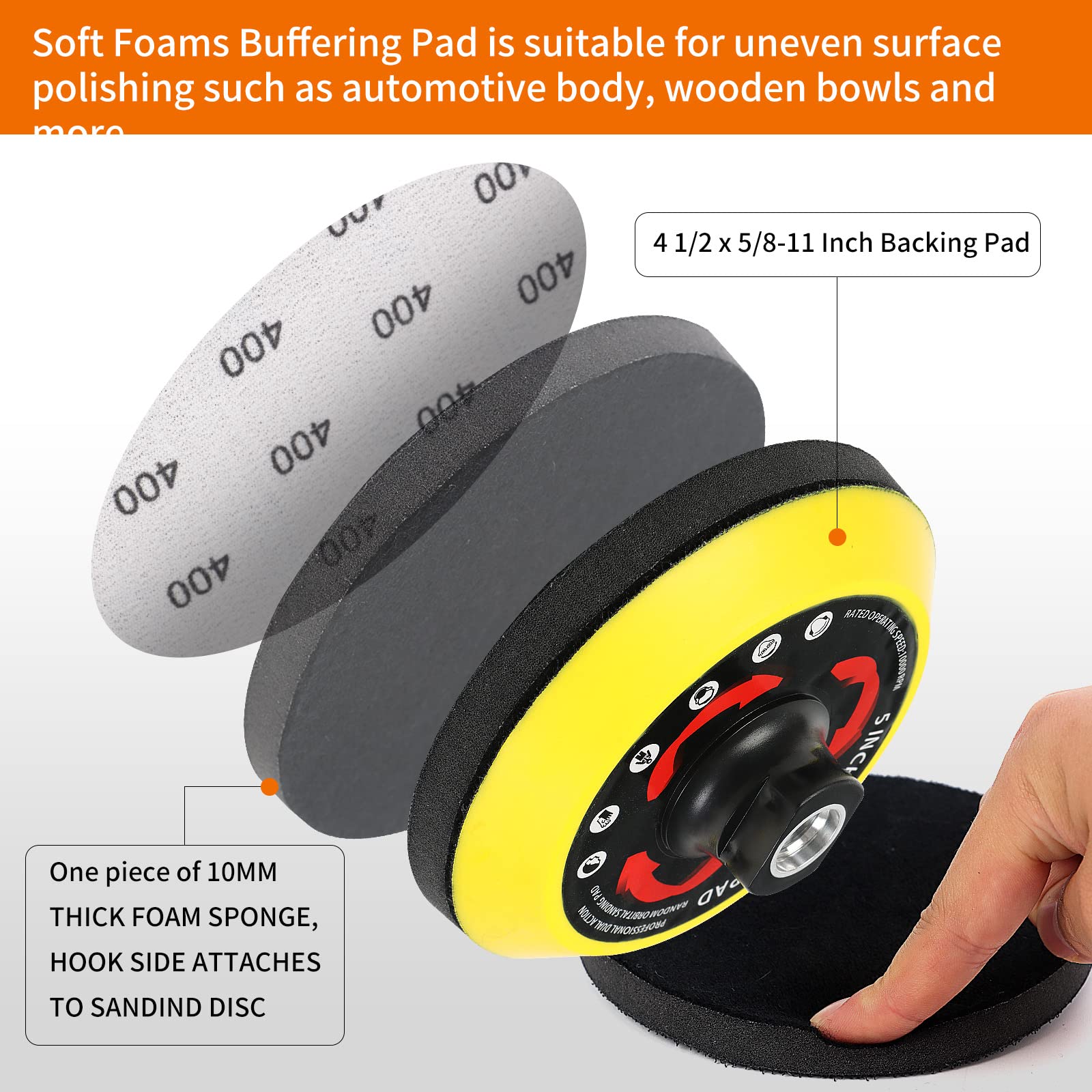 Pomsare angle grinder sanding kit enables fast material removal with reduced vibration