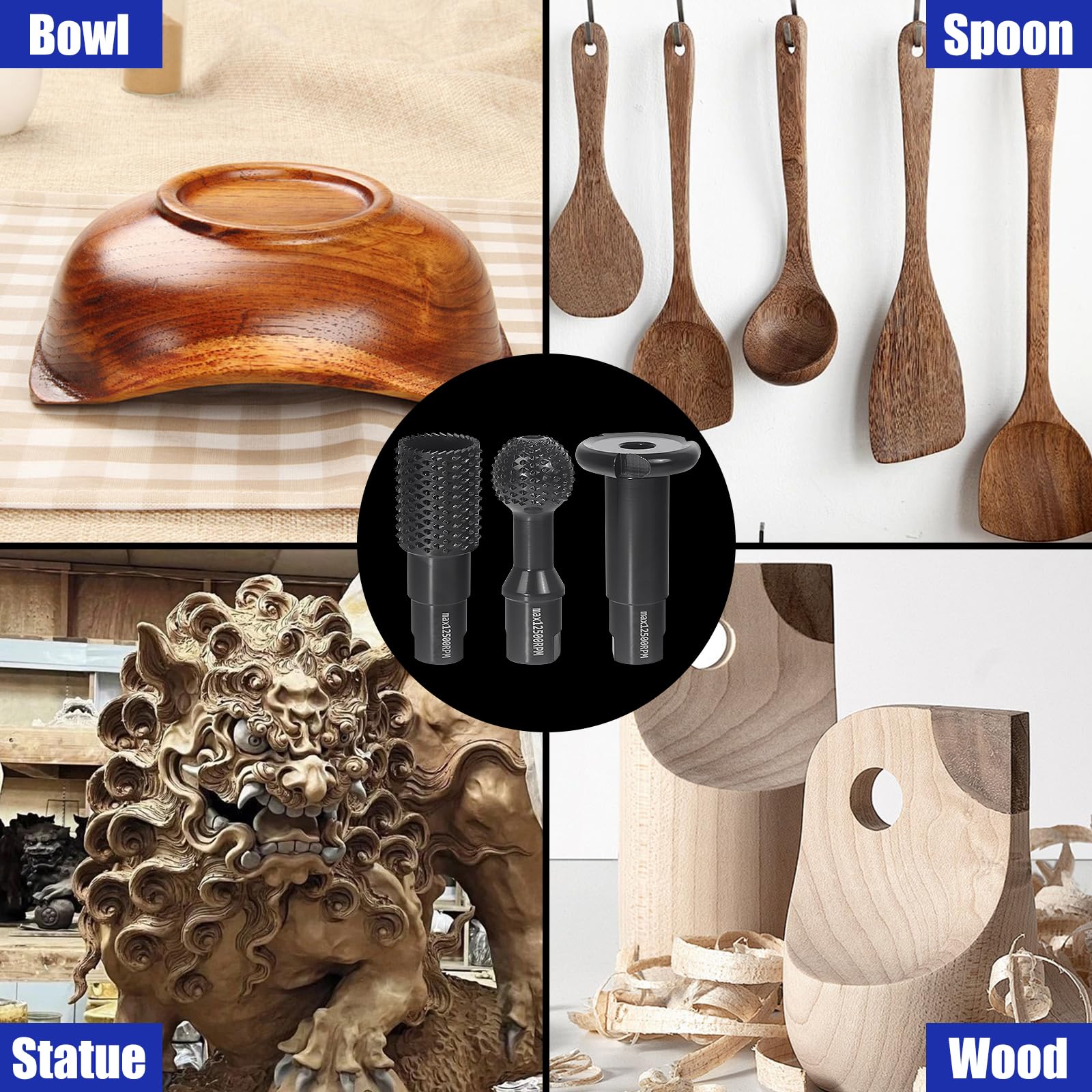 Pomsare 5/8-11 thread compatibility with 4.5- and 5-inch grinders.