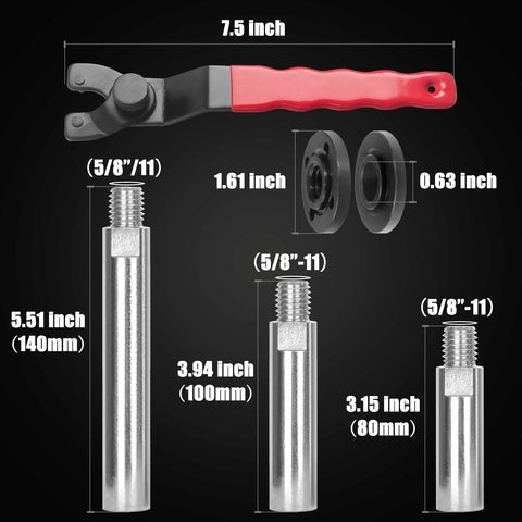 Pomsare extension rods 80mm for precise reach during grinding.