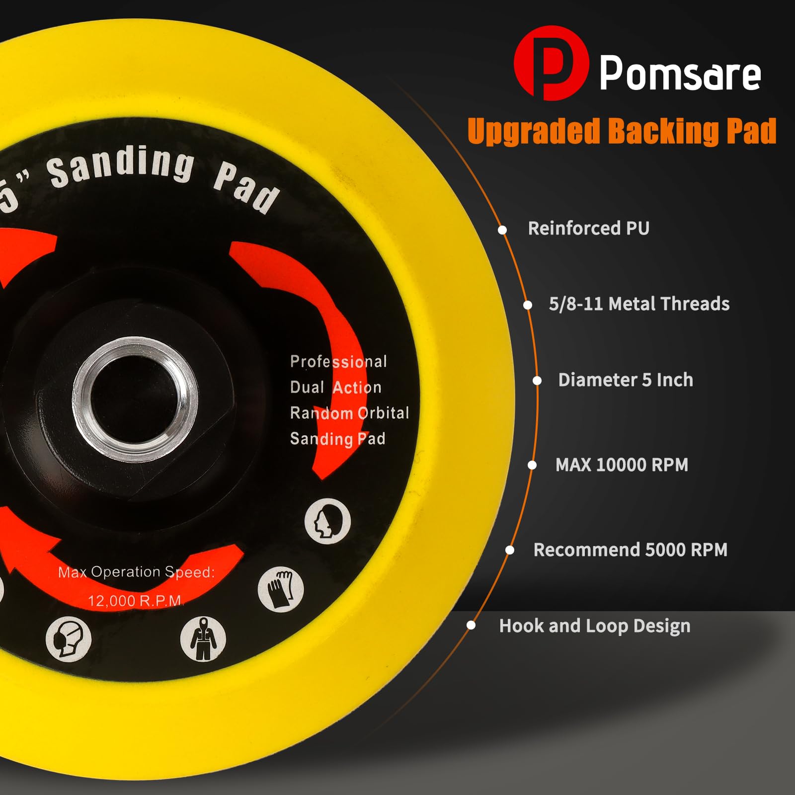 Pomsare grit range 40-1000 discs for diverse sanding tasks.