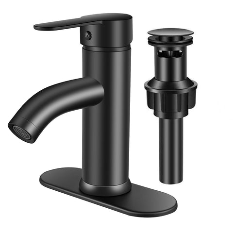 PONAFOU black single-hole faucet ideal for smooth water pouring at your sink