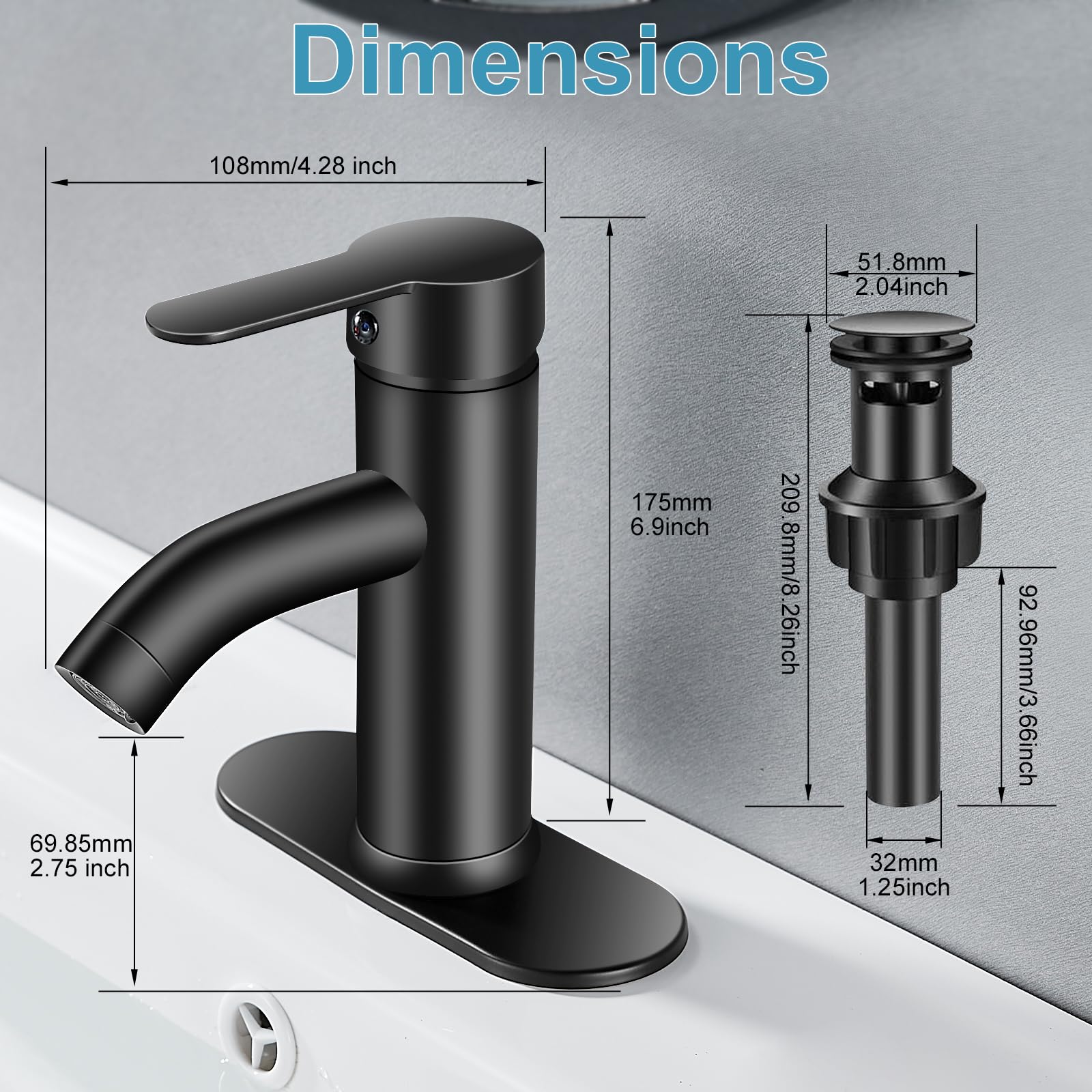 PONAFOU matte-black RV bathroom faucet fits tight spaces with simple operation
