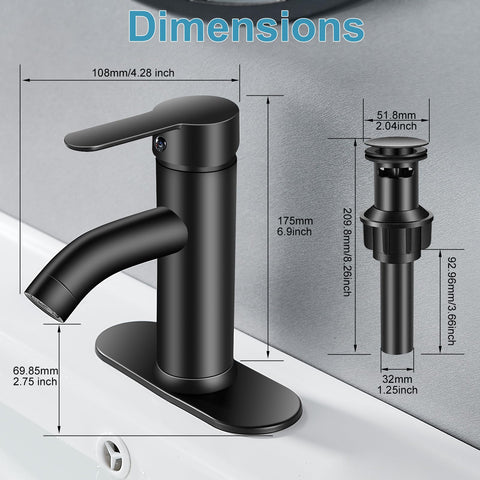 PONAFOU matte-black RV bathroom faucet fits tight spaces with simple operation