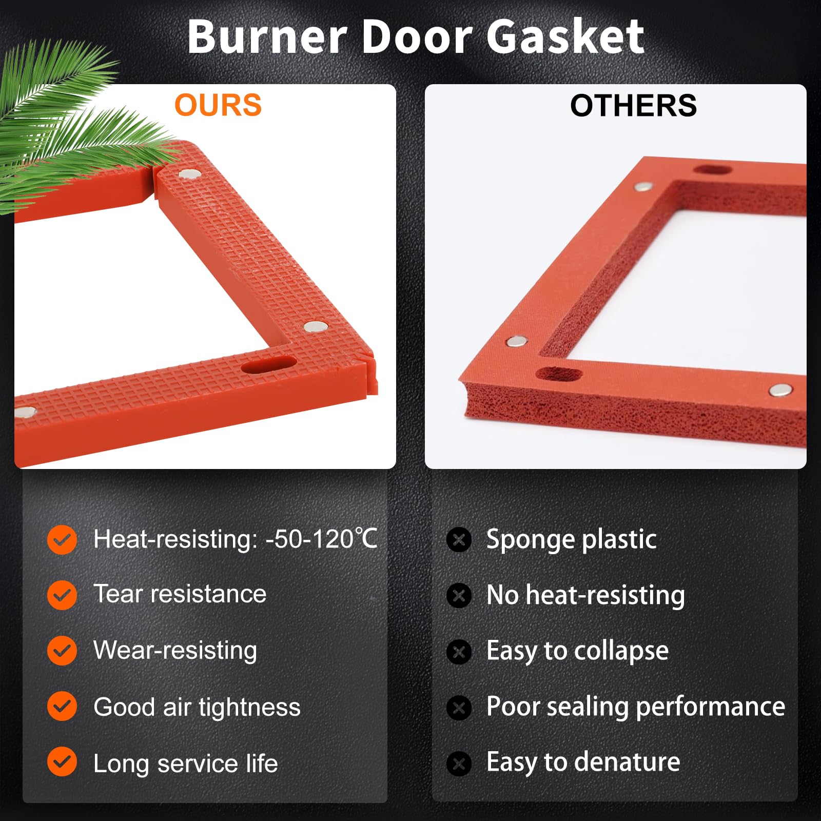 Pontuss SP20075 silicone burner gasket resists high temperatures and leaks