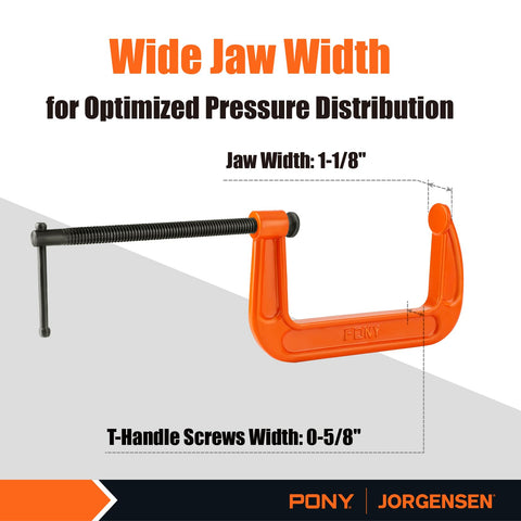 PONY 2660 clamp rated at 1000 pounds for sturdy clamping