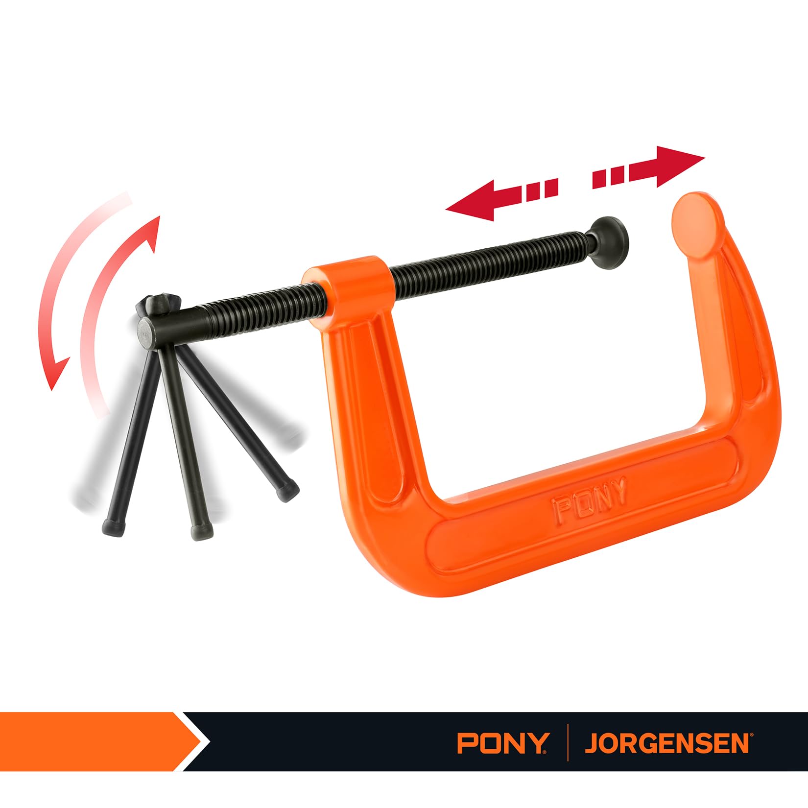 PONY 2660 clamp with Pony-orange powder coat for durability