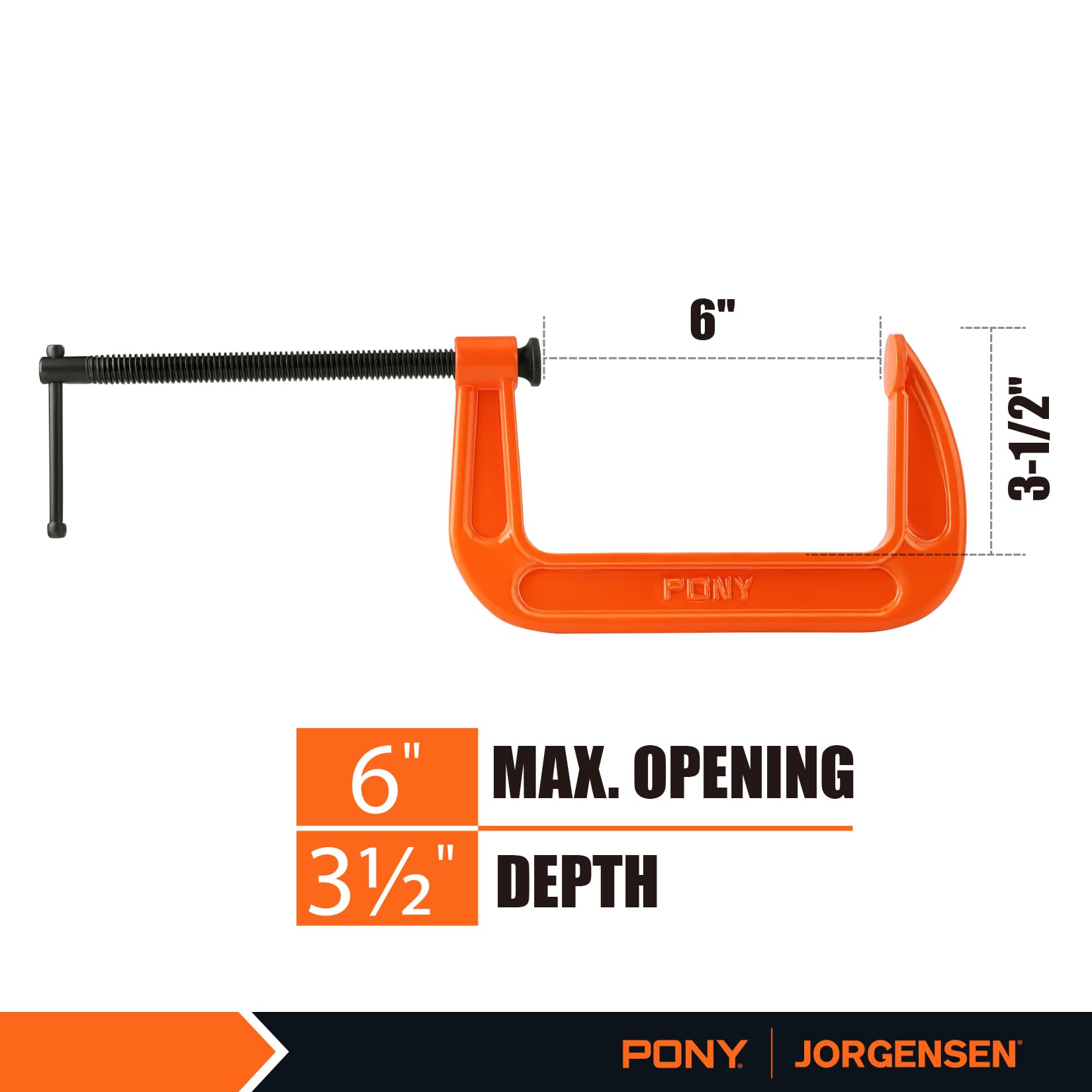 PONY 2660 clamp throat depth 3-1/2 inches for larger workpieces