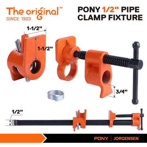 PONY iron-cast construction delivers durable, long-lasting clamps