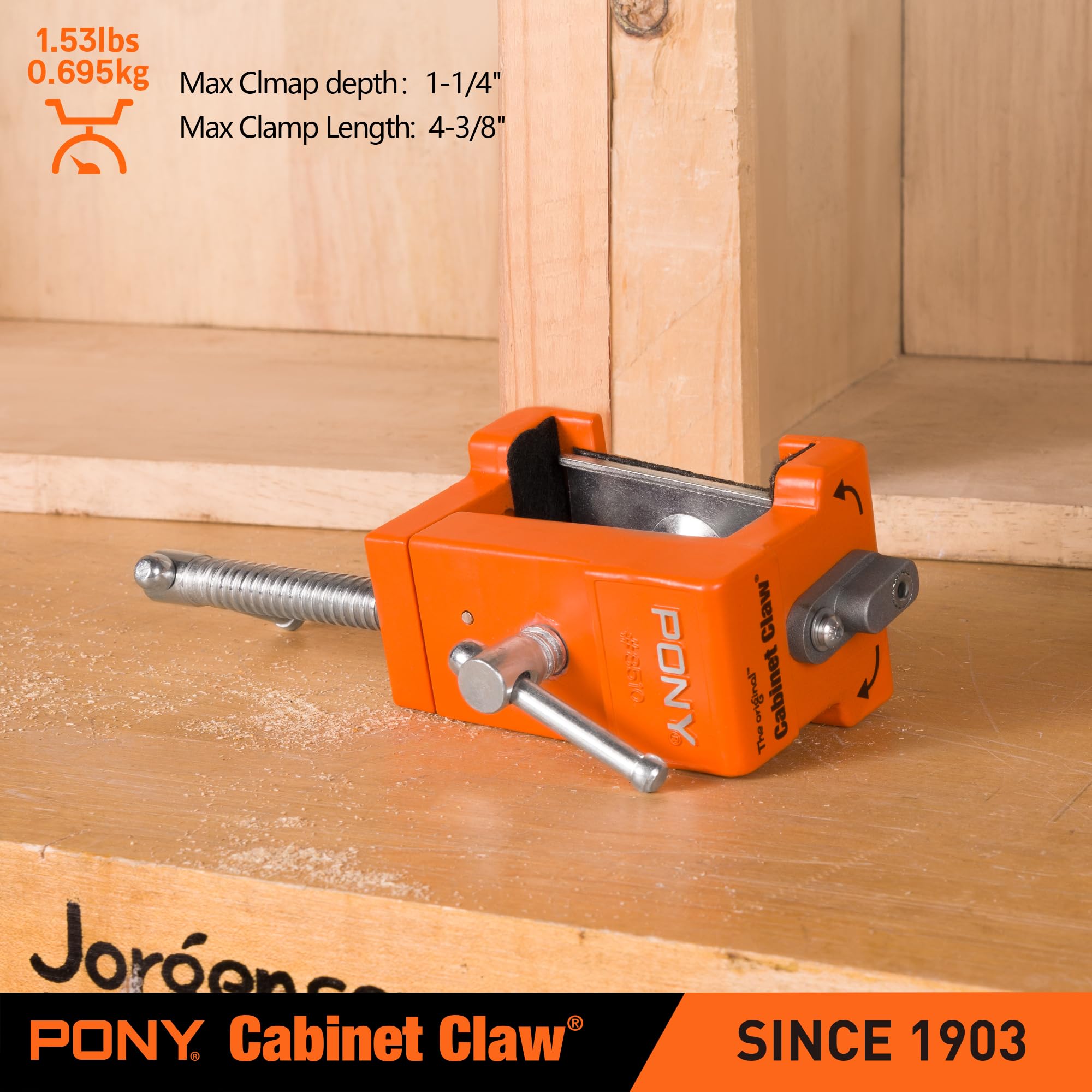 PONY 8510 maximum 4-3/8 inch opening supports wider cabinet gaps.