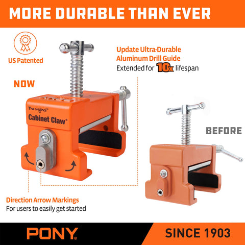PONY 8510 pilot-hole guide integrated into the claw for precise screws.