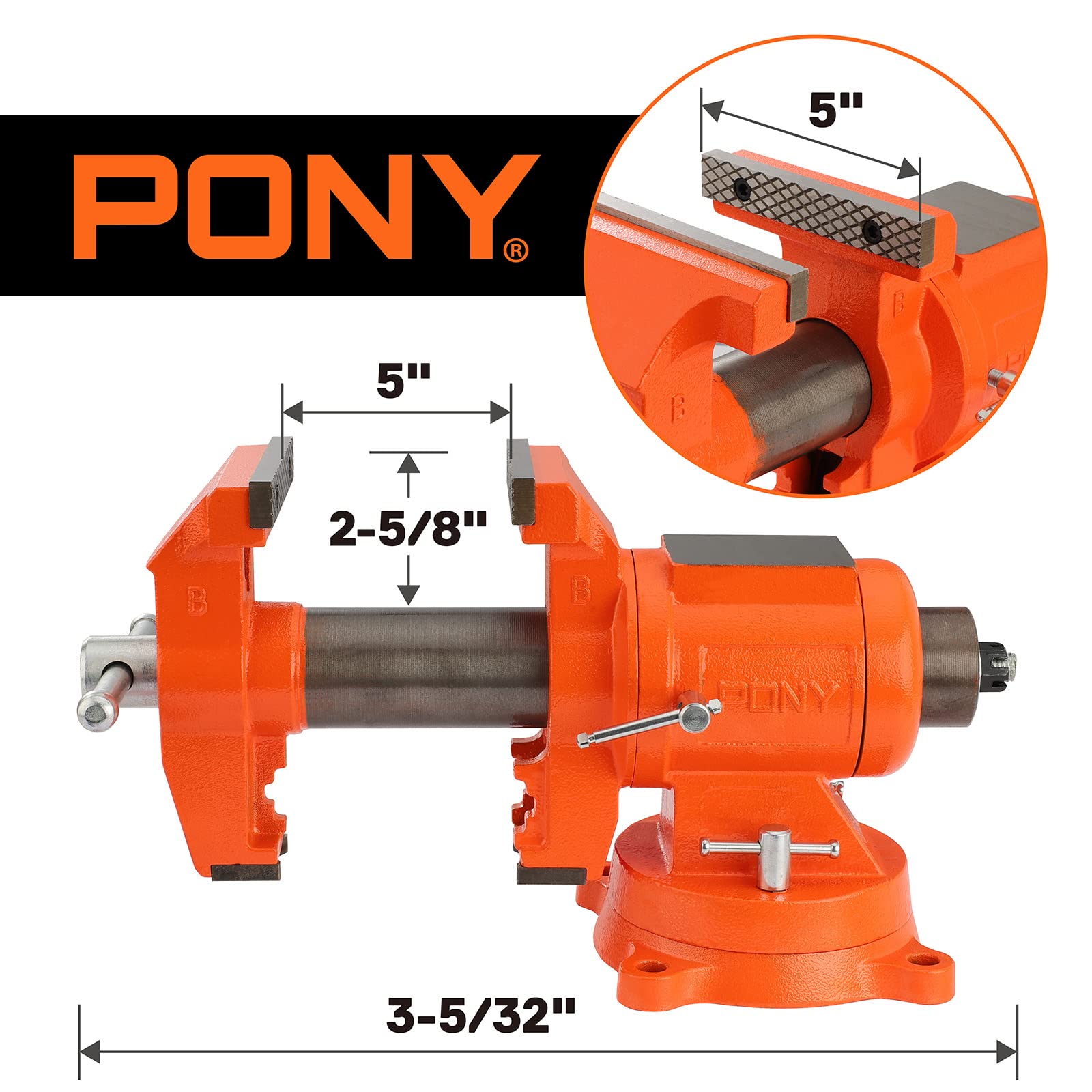 PONY replaceable jaw faces deliver long-lasting grip and easy maintenance