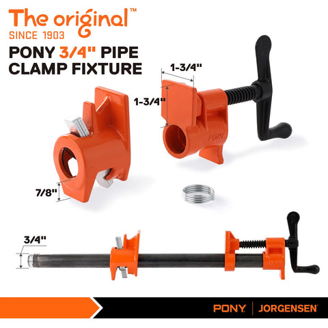 PONY clamp face close-up highlights 1-3/4 inch clamping area