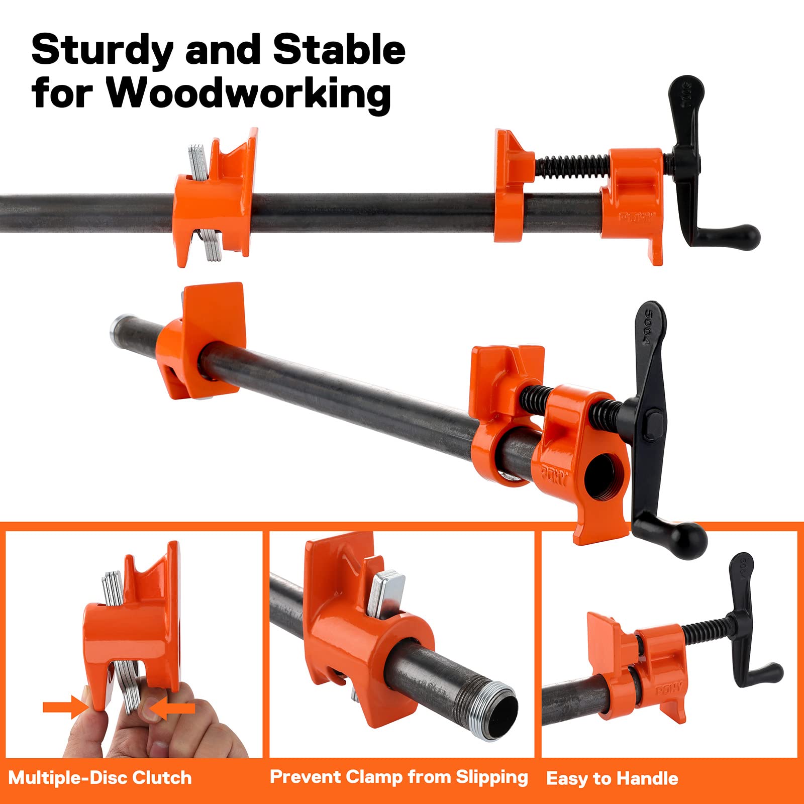 PONY ergonomic handle facilitates comfortable, precise adjustments