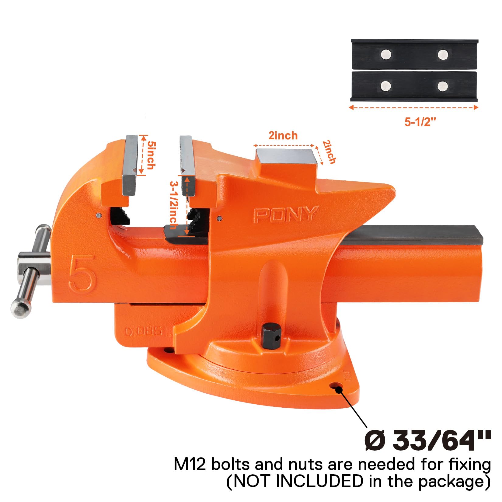 PONY throat depth 3-1/2 inches supports deeper clamping of pieces