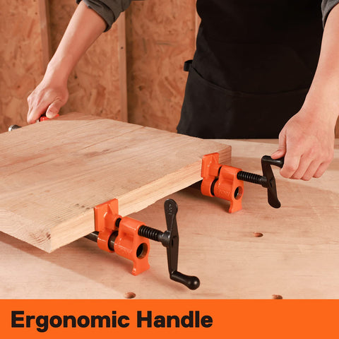 PONY heavy-duty woodworking clamp in use on a workbench