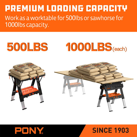 PONY included clamps and pegs enable secure holding for varied projects.